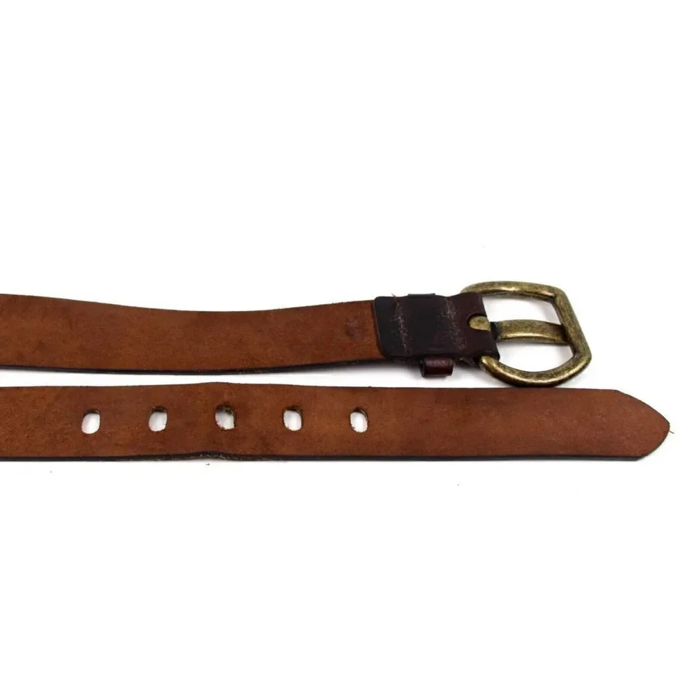 HandCrafted BROWN GENUINE LEATHER 1 3/8